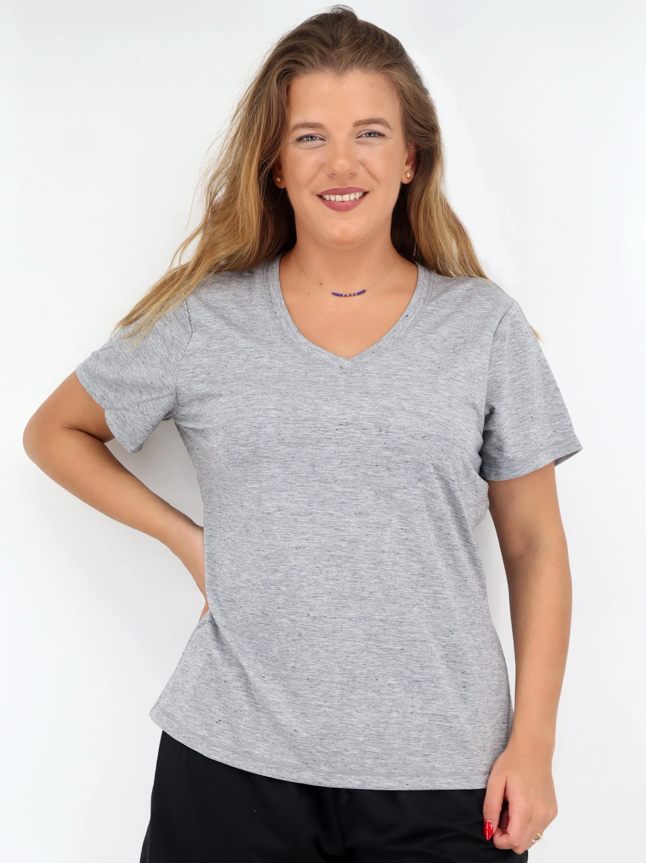 T-shirt de sport texturé pour femmes, Gris clair