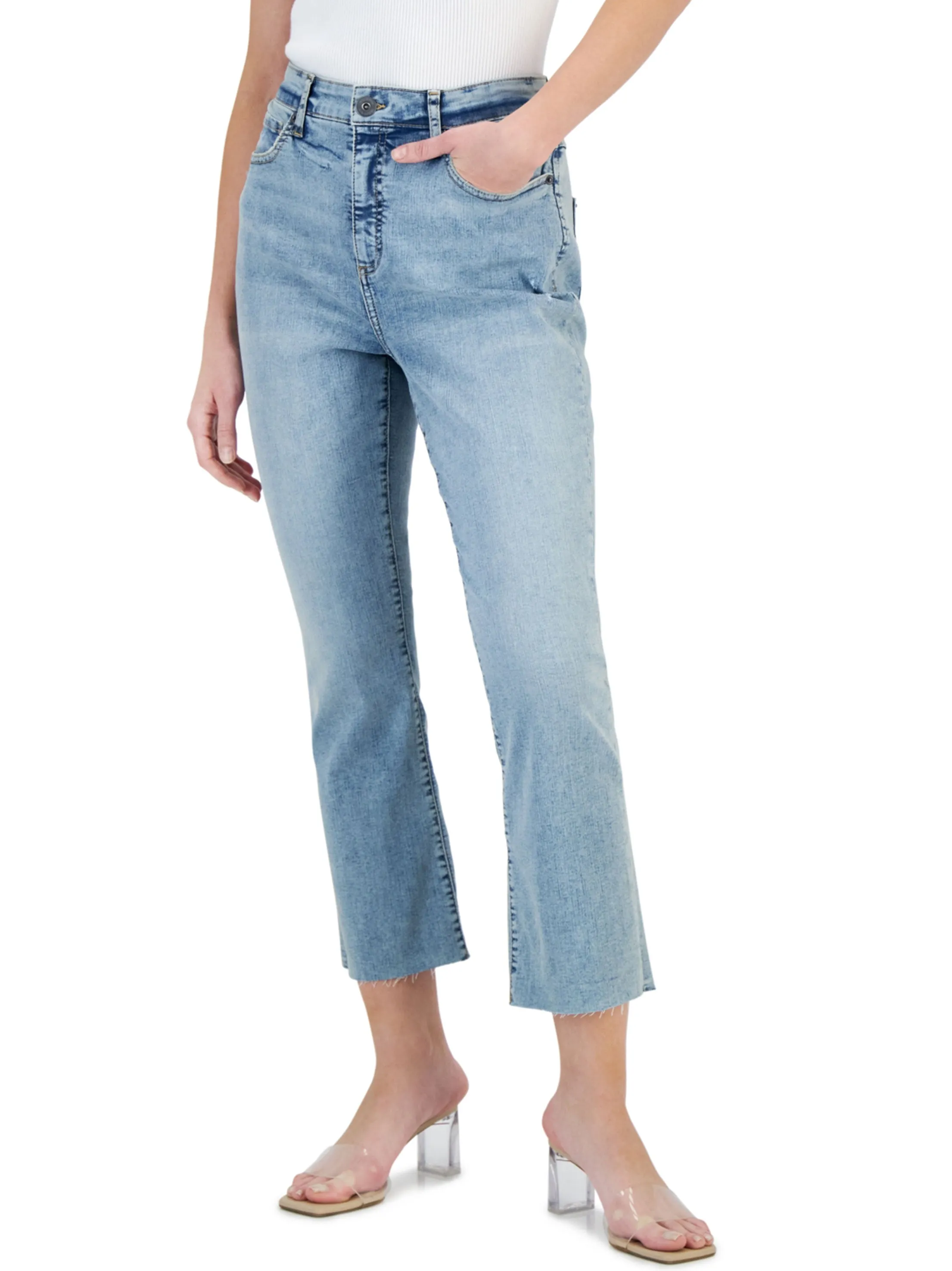 Jean Femme Coupé Lavé, Bleu Clair