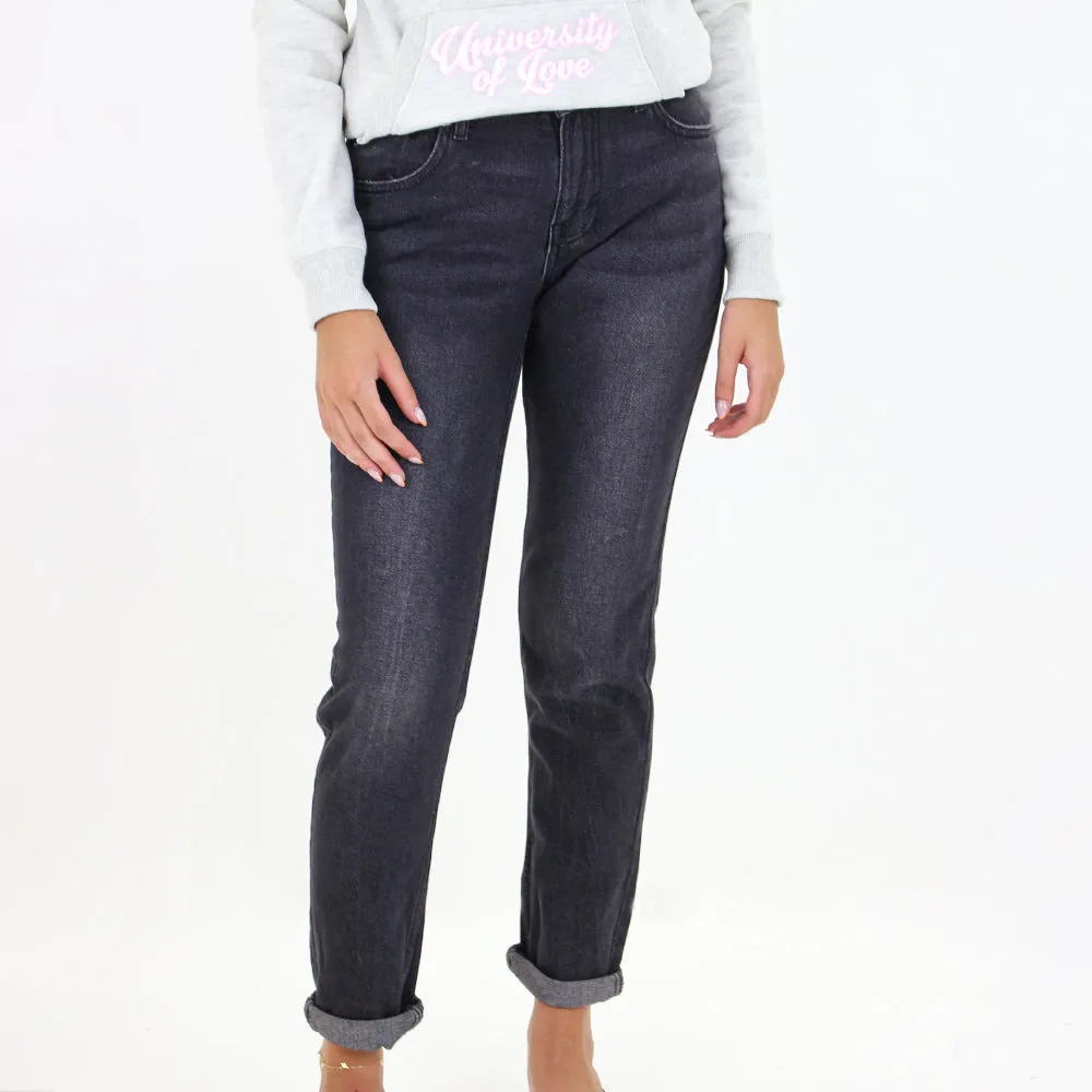 Pantalon Jeans Femme Lavé, Noir