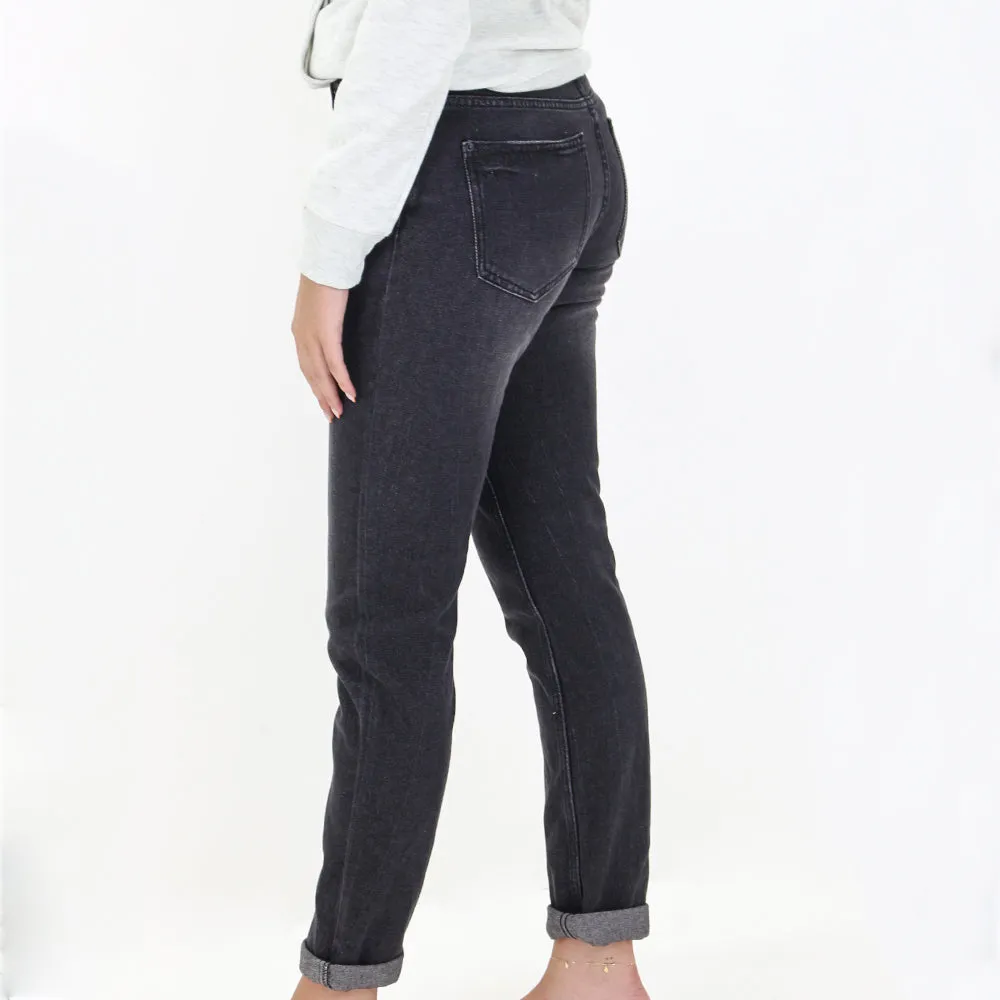 Pantalon Jeans Femme Lavé, Noir