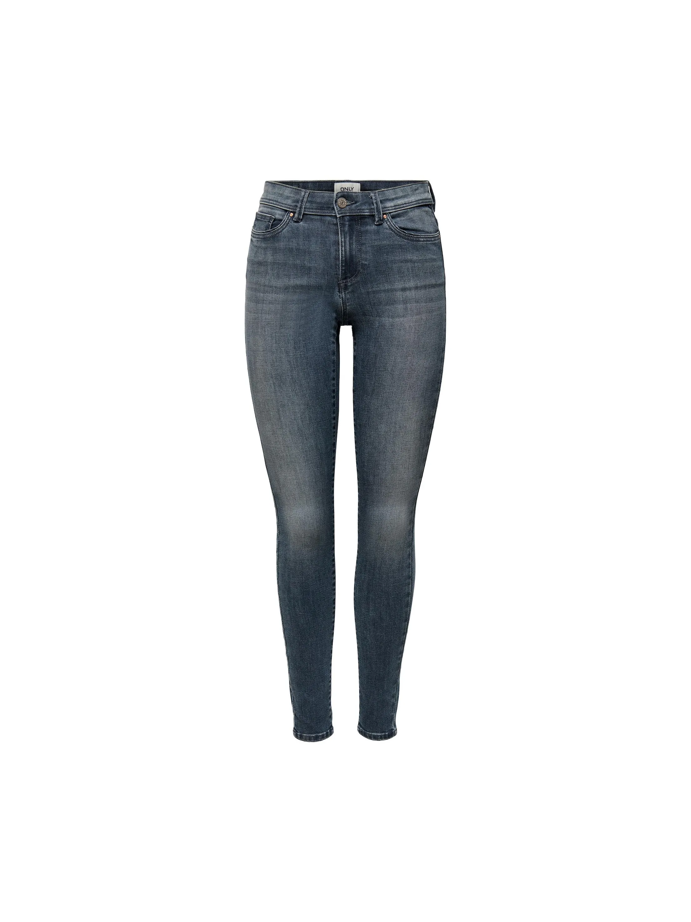 Jeans Skinny Lavés pour Femme, Bleu Foncé