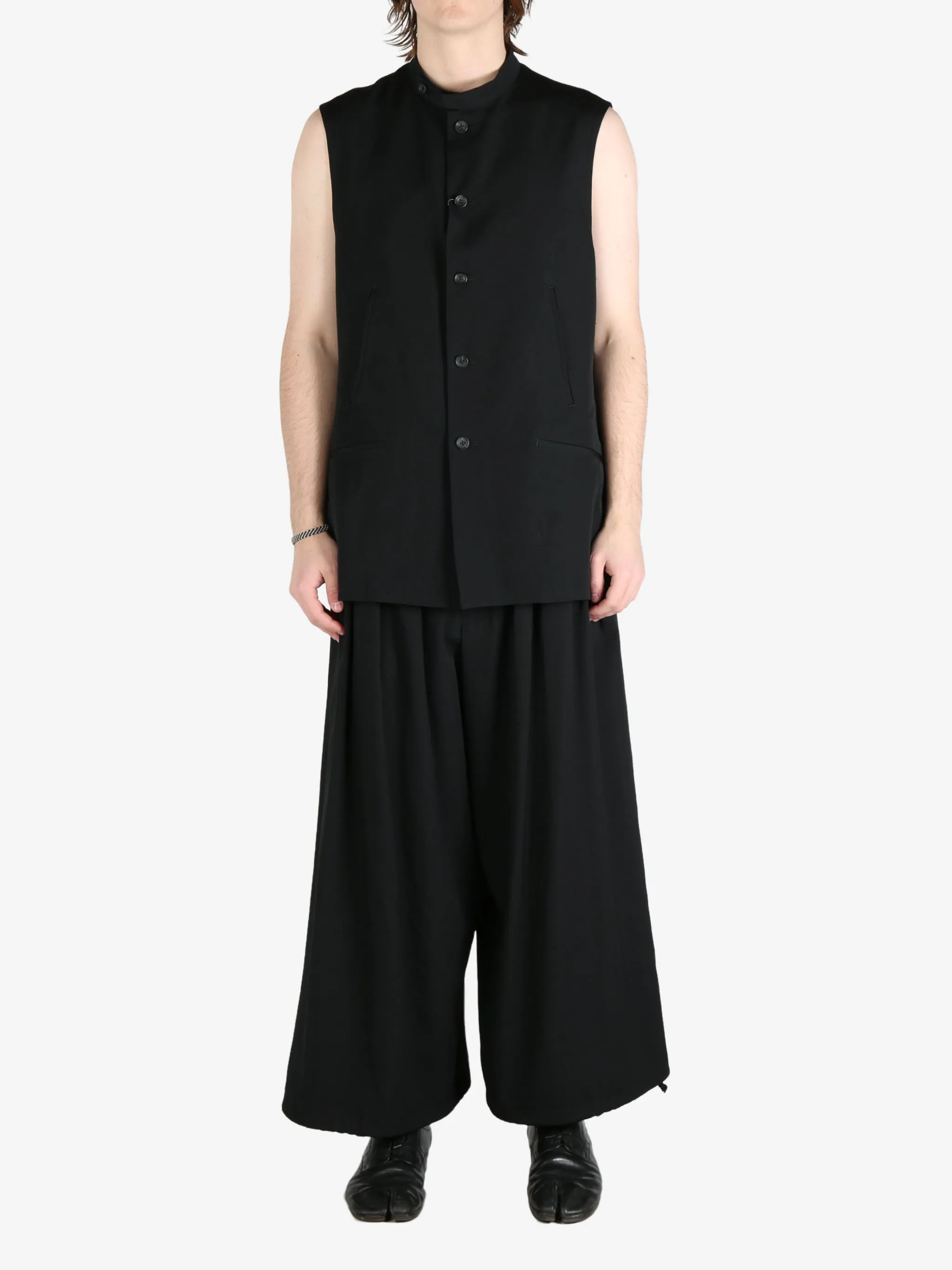 YOHJI YAMAMOTO POUR HOMME - Gilet à col droit pour hommes_yohji-yamamoto