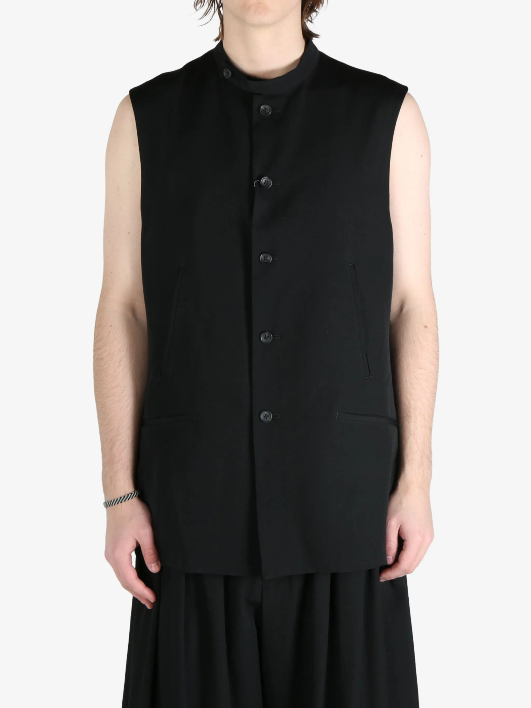 YOHJI YAMAMOTO POUR HOMME - Gilet à col droit pour hommes_yohji-yamamoto
