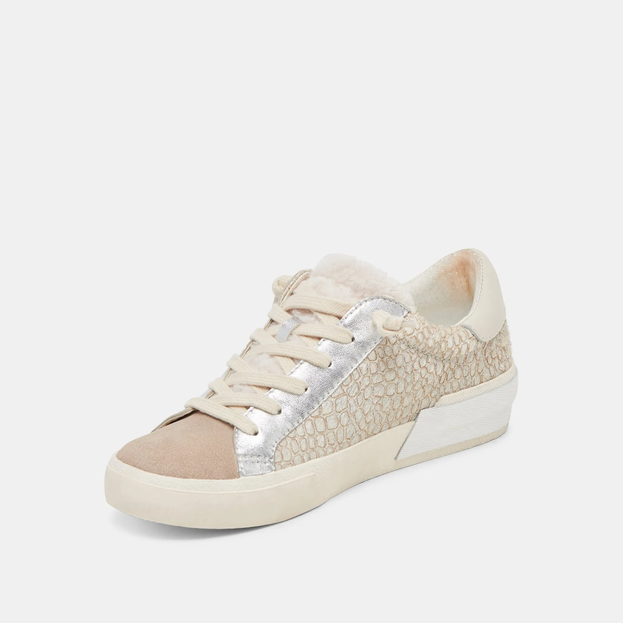 ZINA SNEAKERS EN PELUCHE CUIR VEAU PIERRE