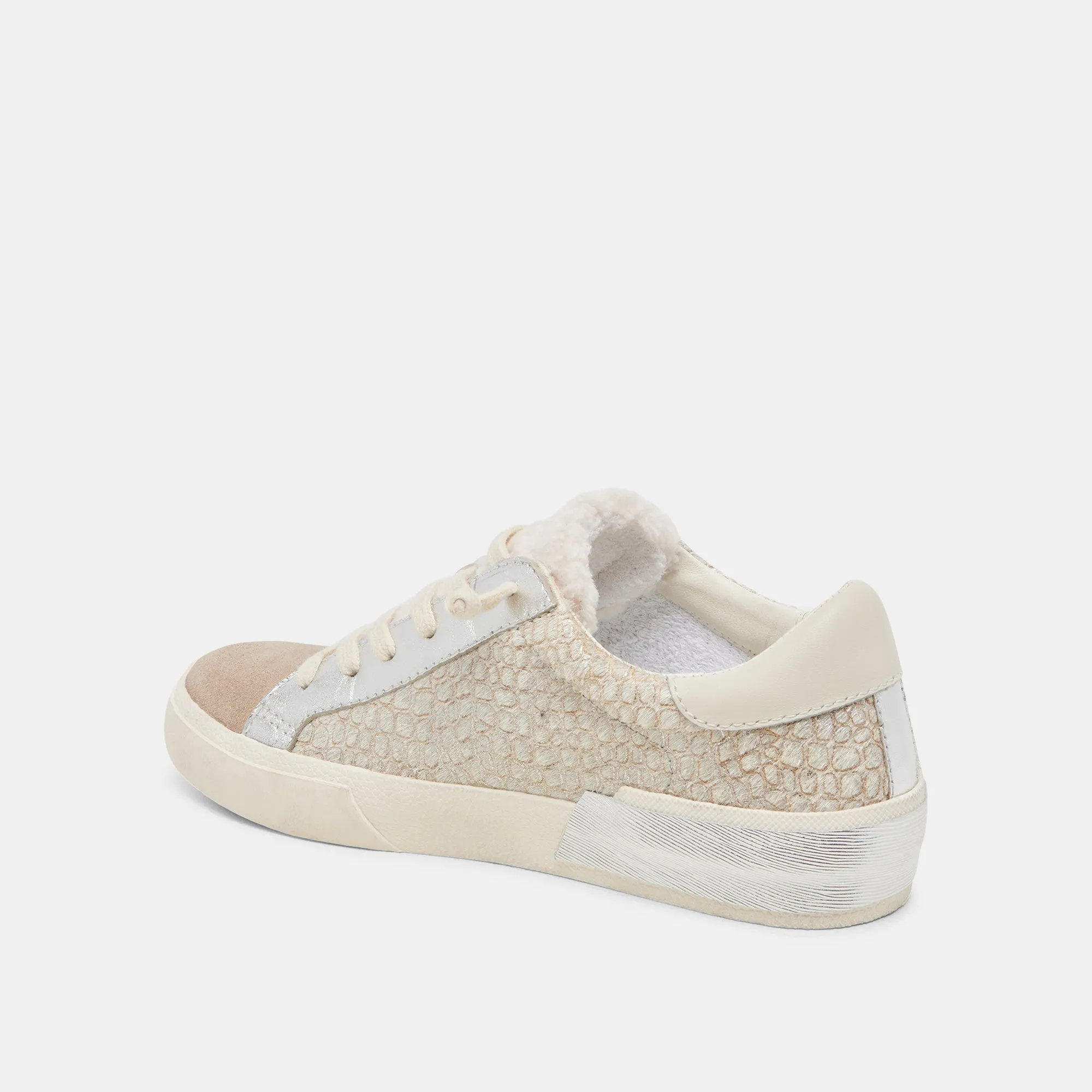 ZINA SNEAKERS EN PELUCHE CUIR VEAU PIERRE