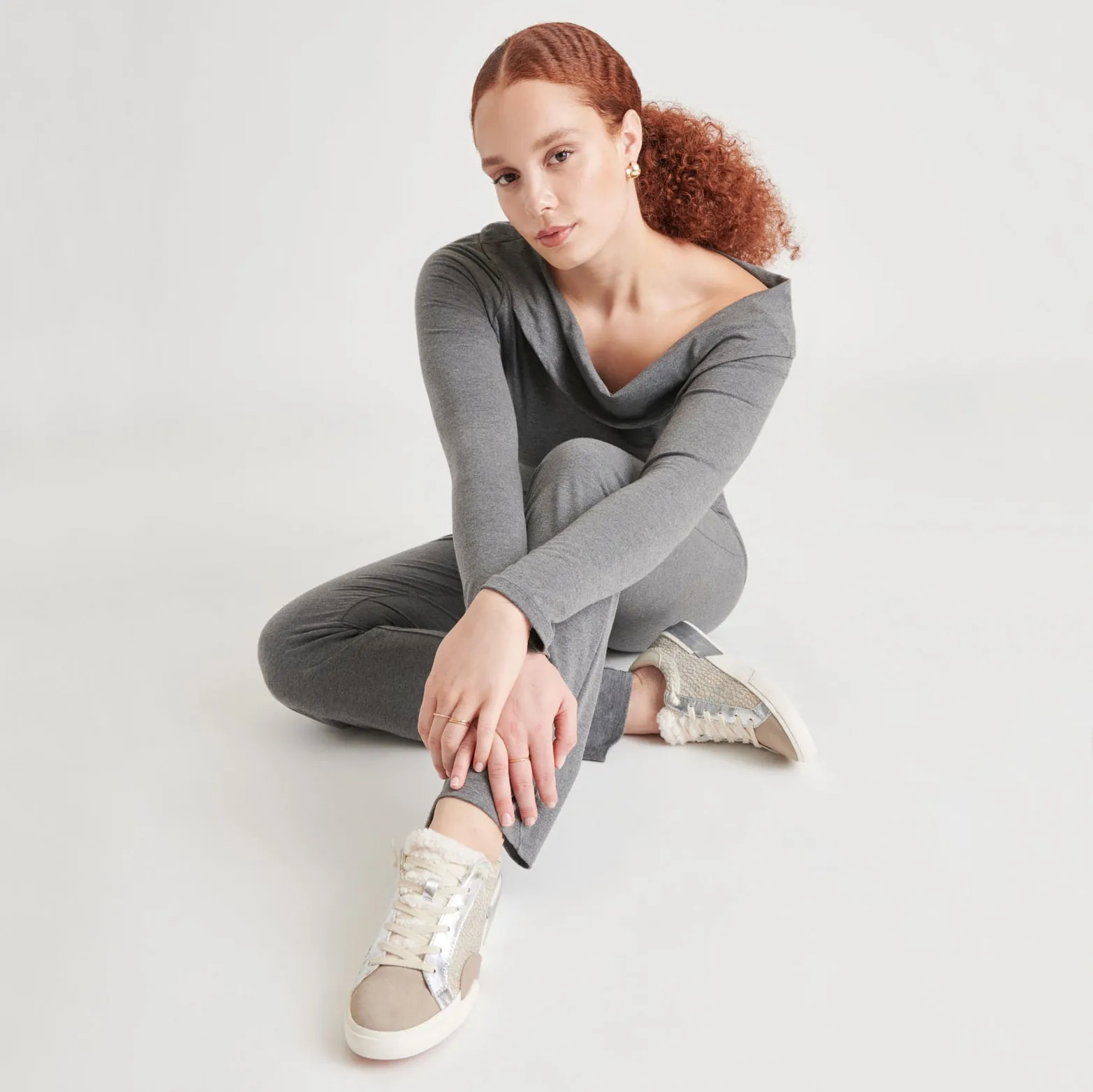 ZINA SNEAKERS EN PELUCHE CUIR VEAU PIERRE