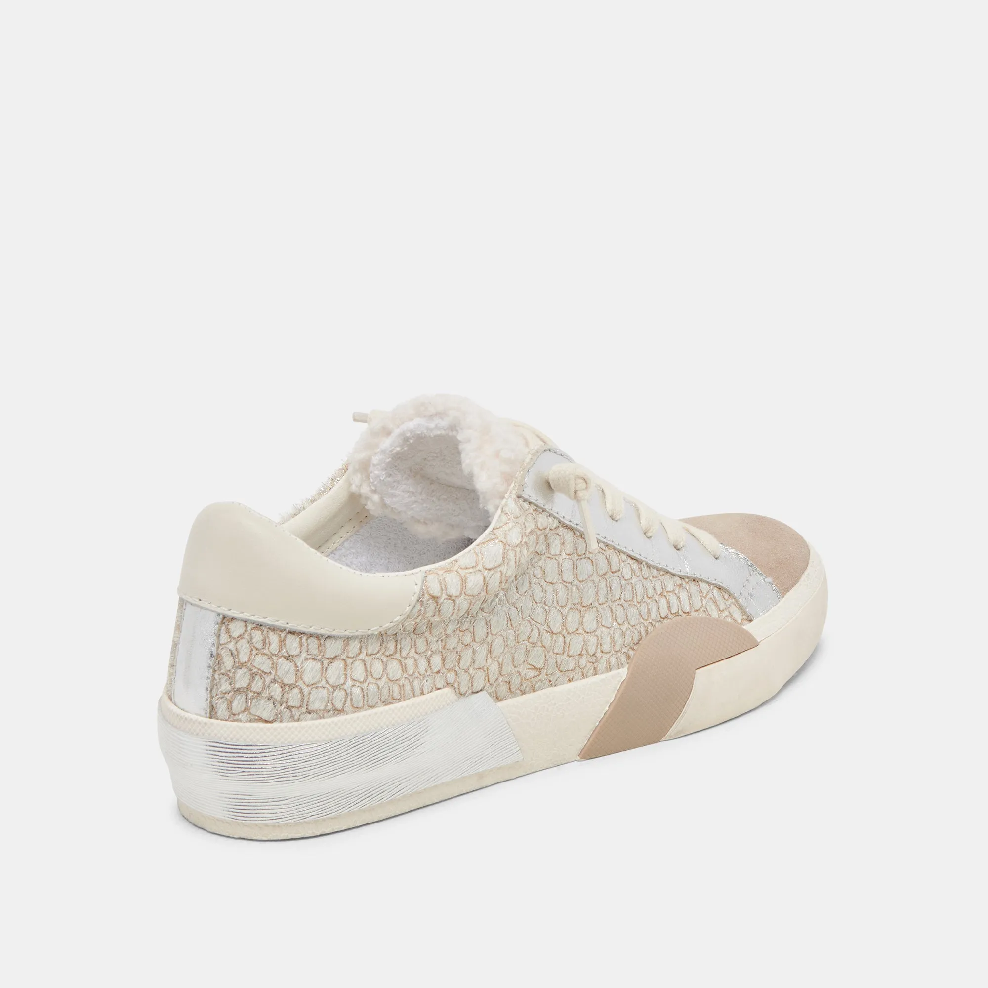 ZINA SNEAKERS EN PELUCHE CUIR VEAU PIERRE