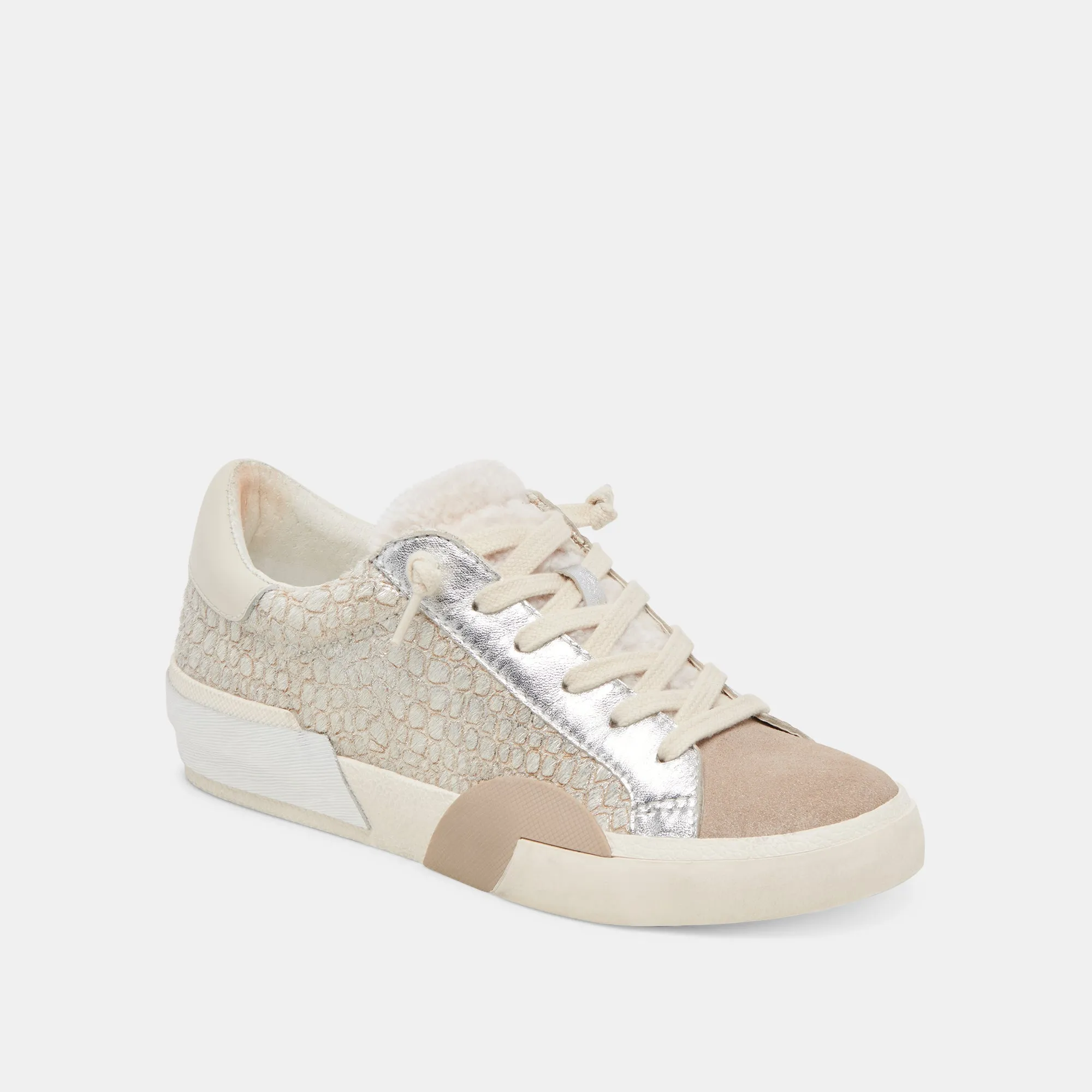 ZINA SNEAKERS EN PELUCHE CUIR VEAU PIERRE
