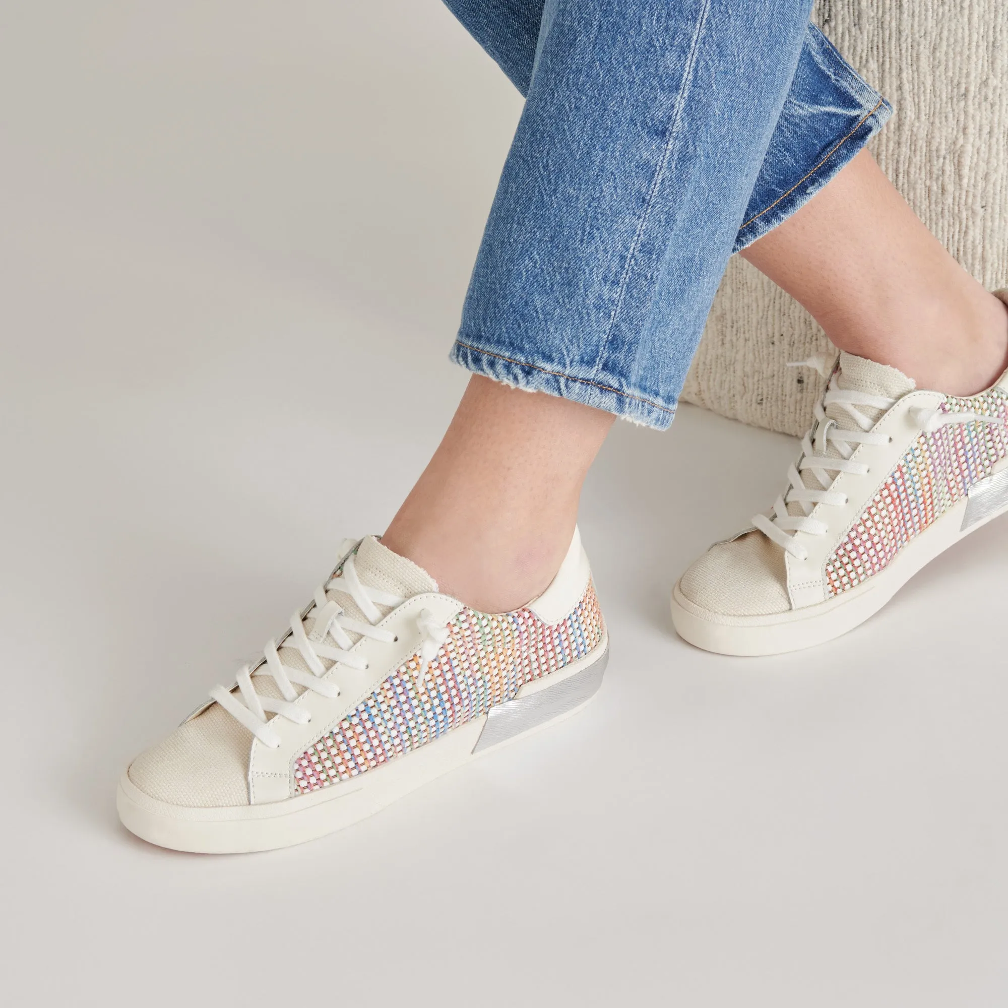 ZINA PRIDE SNEAKERS BLANC MULTI RAFFIA