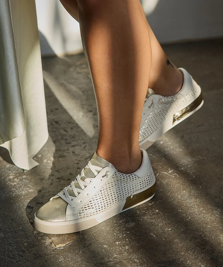 ZINA SNEAKERS TISSÉ OR OSSEIN