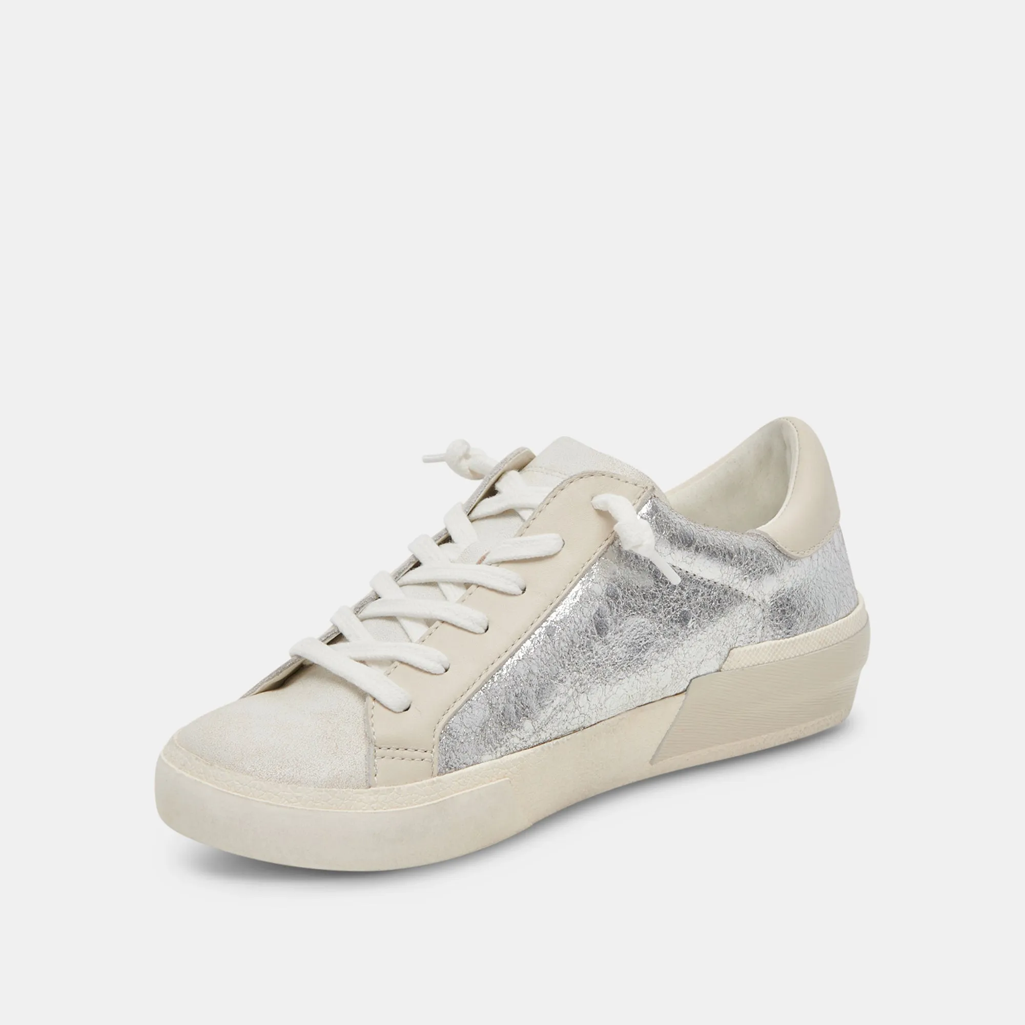 ZINA SNEAKERS CHROME CUIR DISTRESSÉ