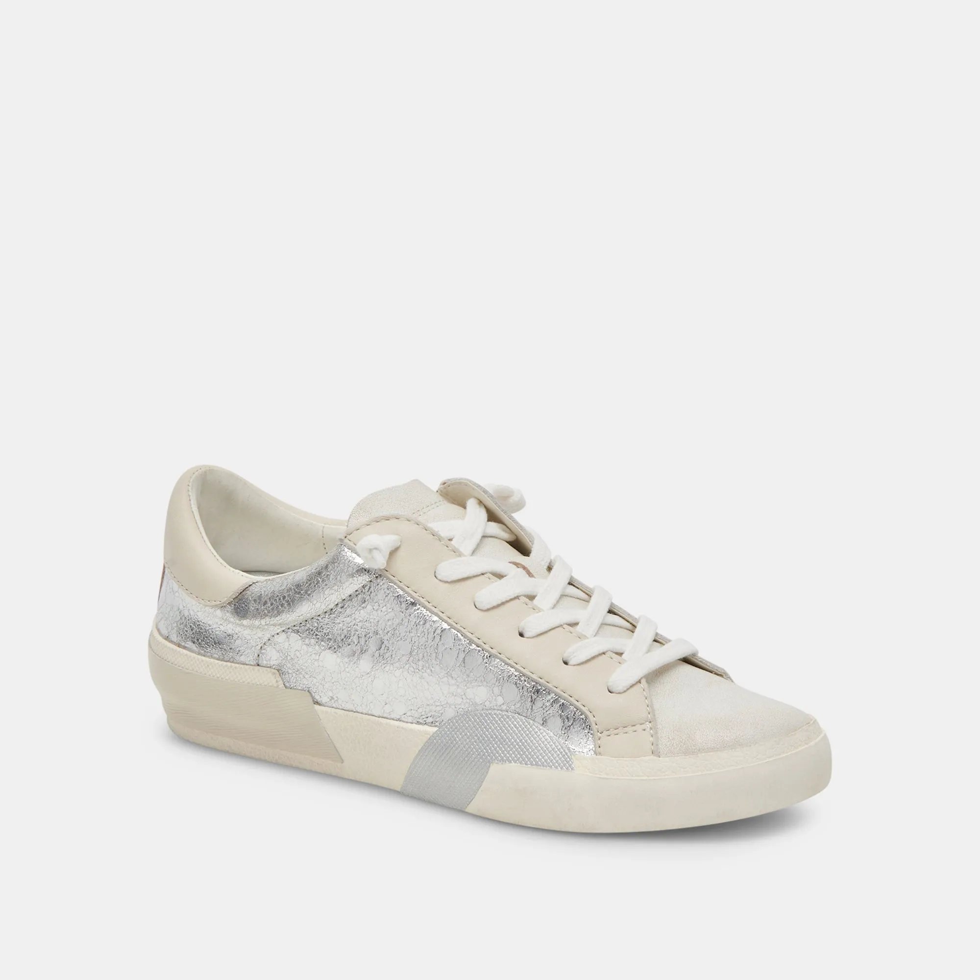 ZINA SNEAKERS CHROME CUIR DISTRESSÉ