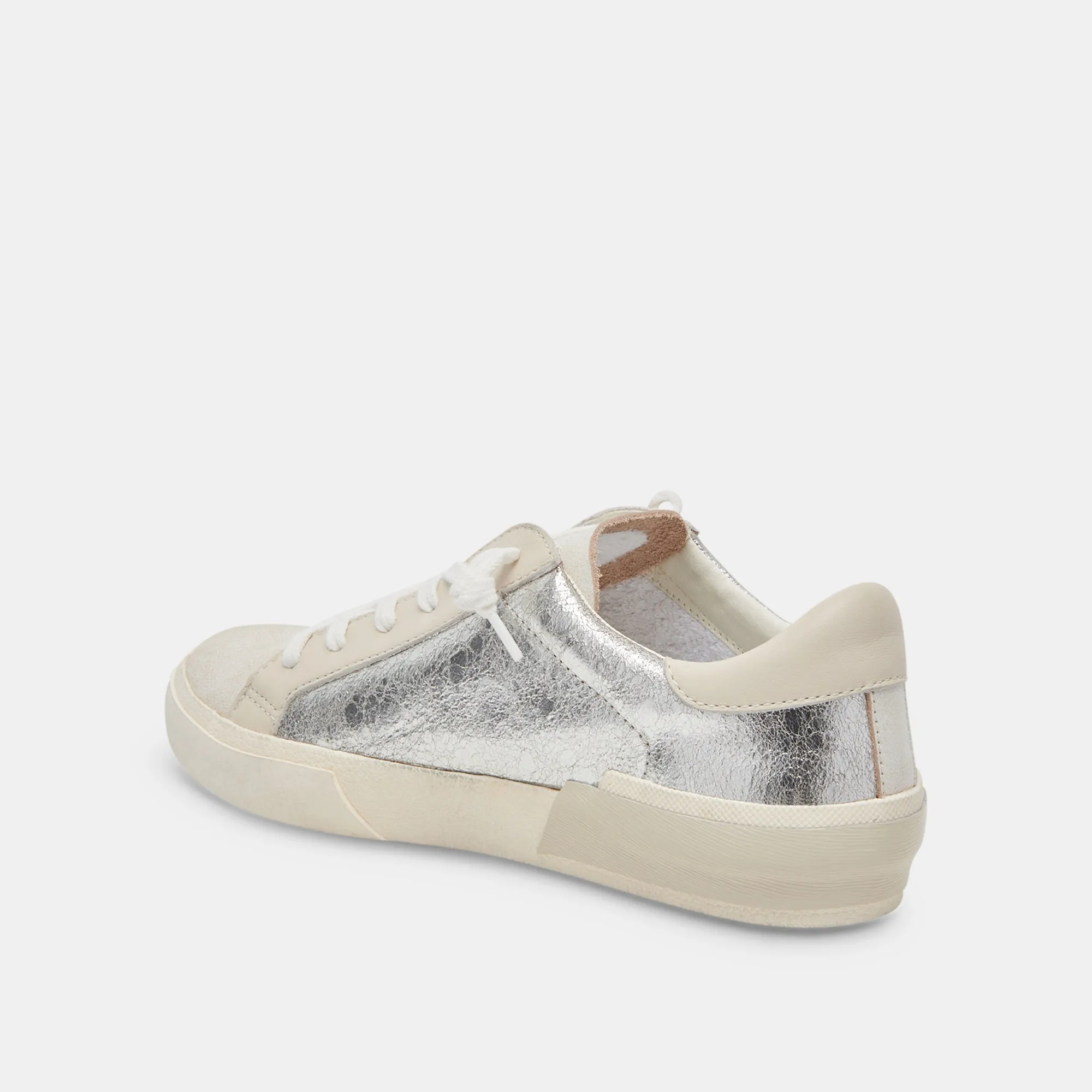 ZINA SNEAKERS CHROME CUIR DISTRESSÉ