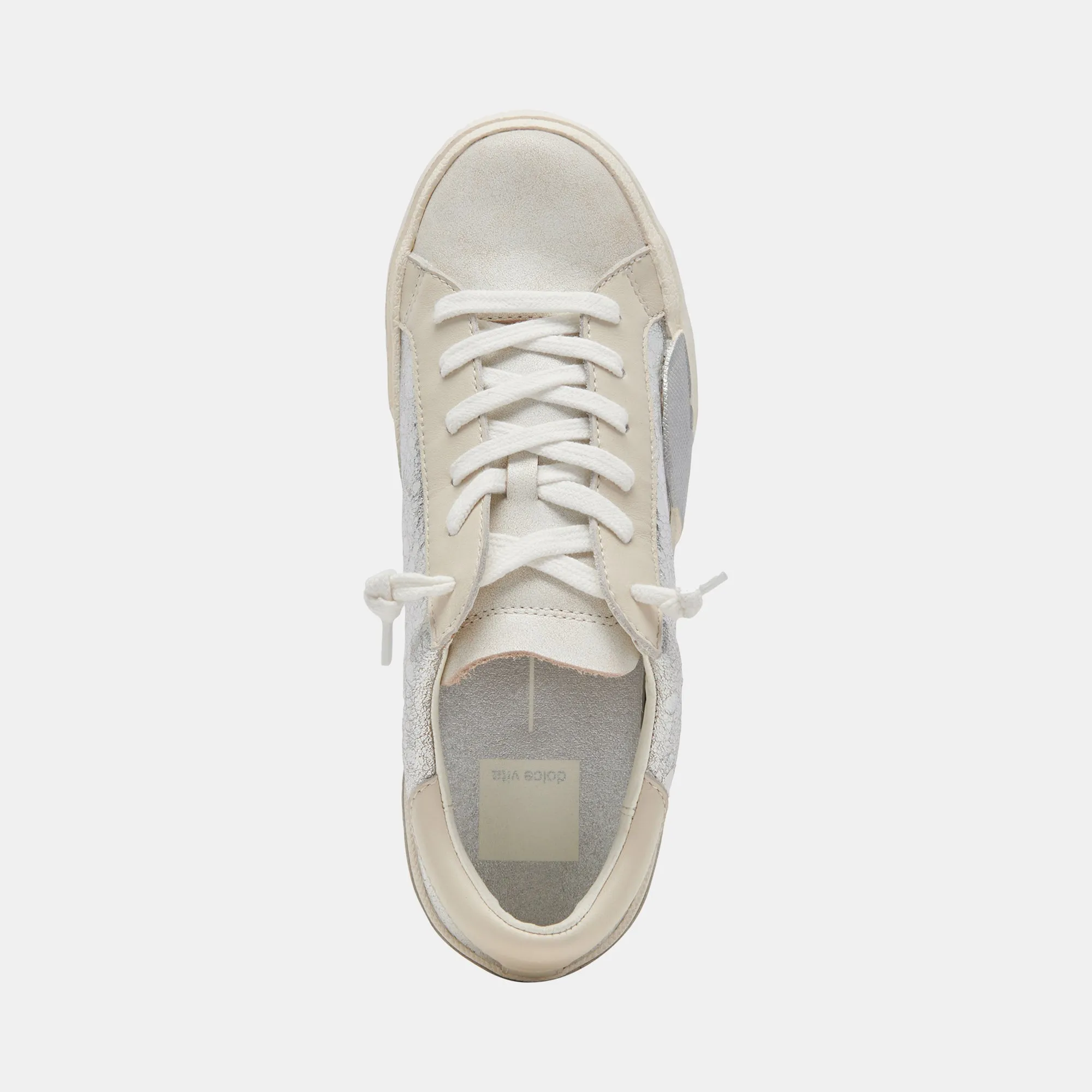 ZINA SNEAKERS CHROME CUIR DISTRESSÉ