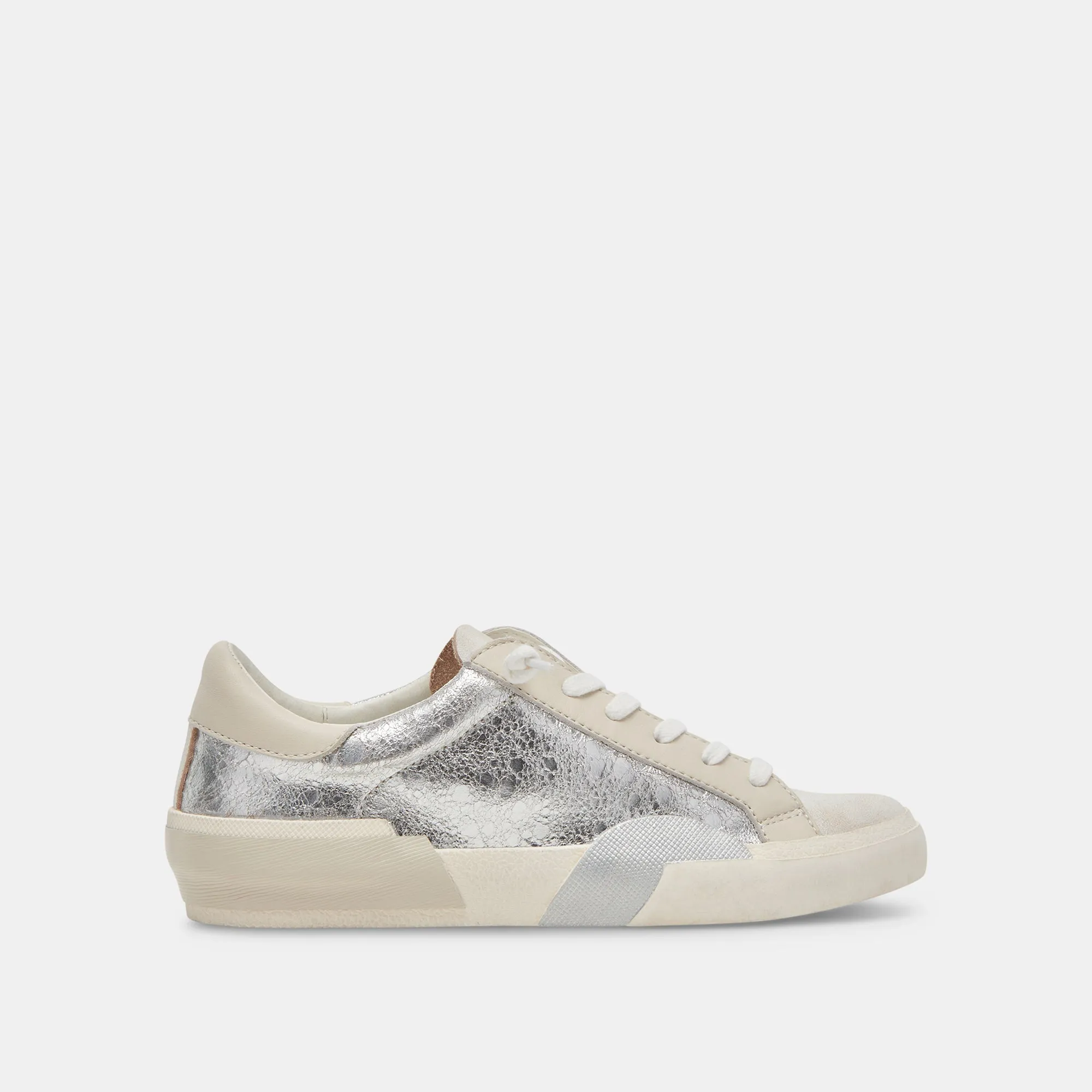 ZINA SNEAKERS CHROME CUIR DISTRESSÉ