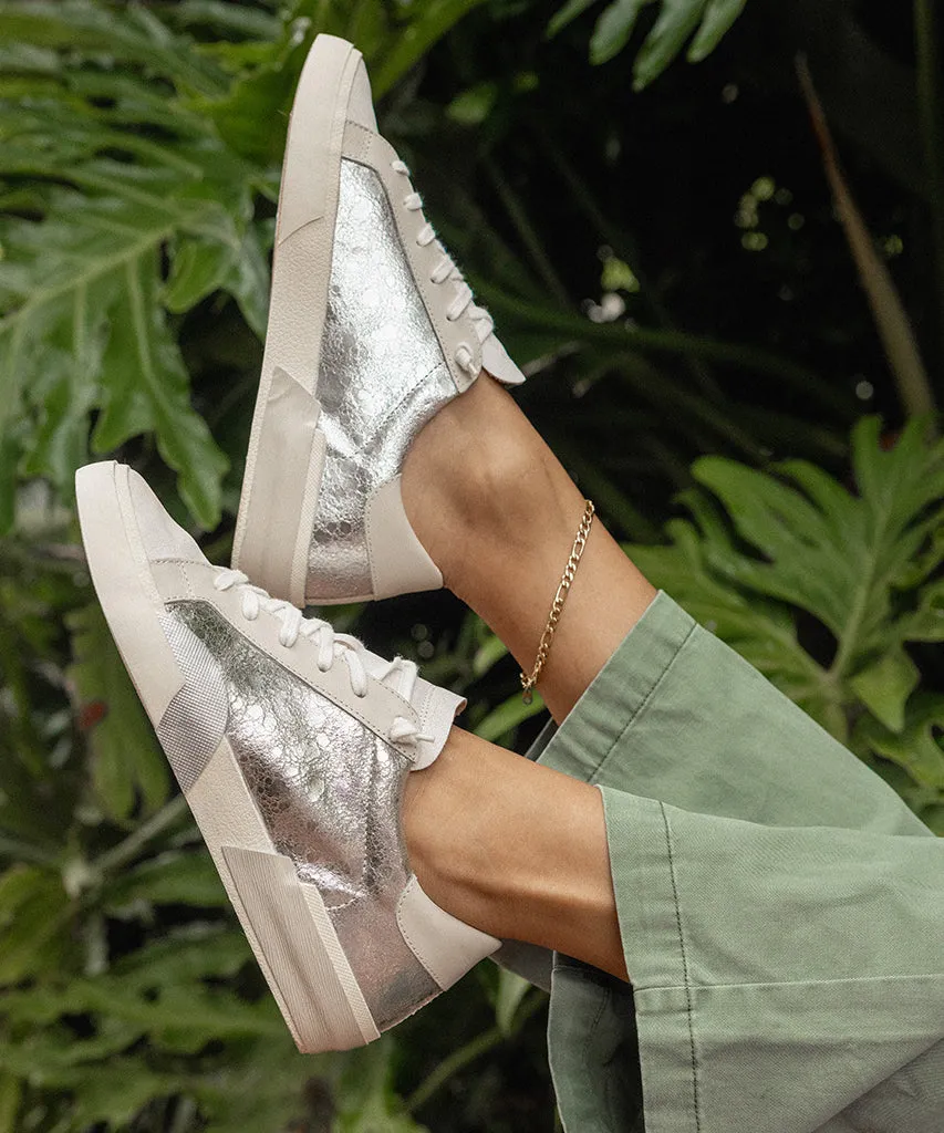 ZINA SNEAKERS CHROME CUIR DISTRESSÉ