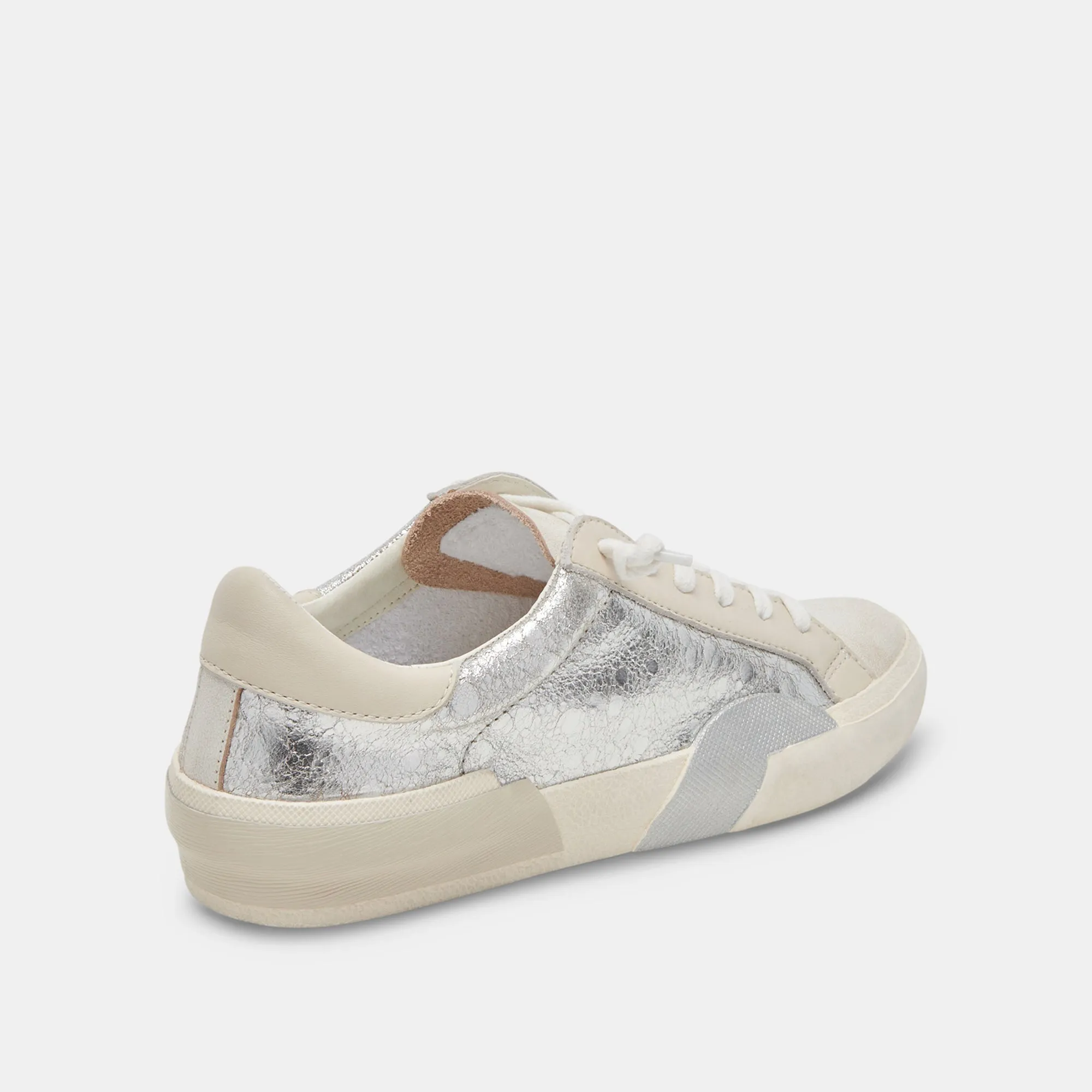 ZINA SNEAKERS CHROME CUIR DISTRESSÉ