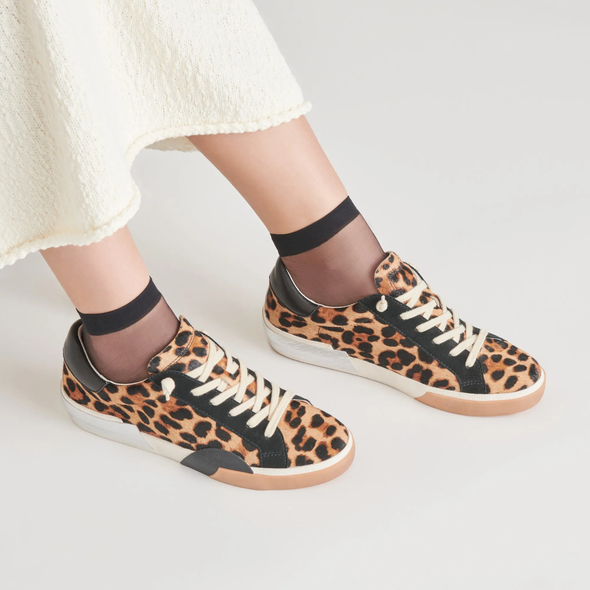 ZINA SNEAKERS LEOPARD NOIR POIL DE VEAU