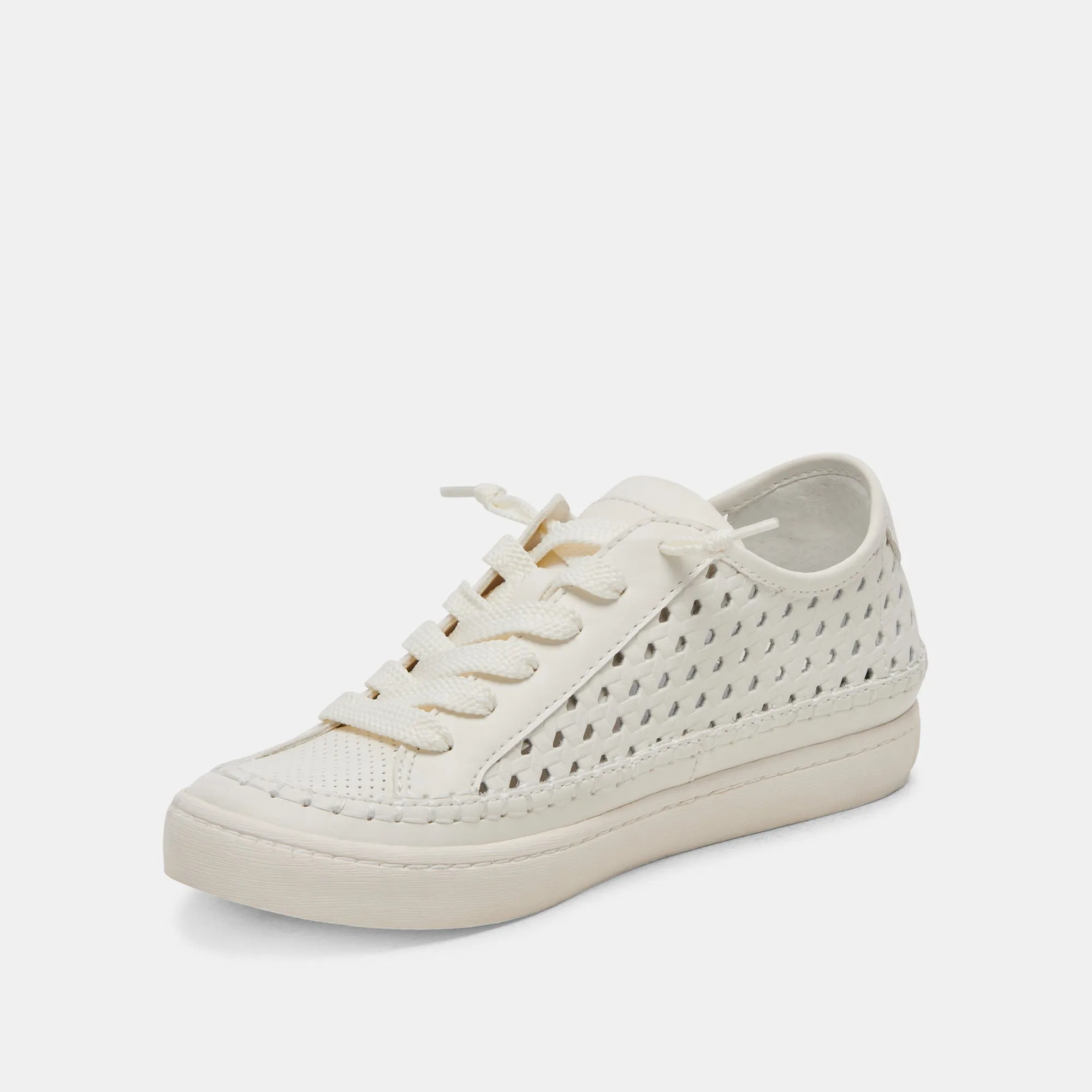 ZOLEN SNEAKERS BLANC EN CUIR PERFORÉ