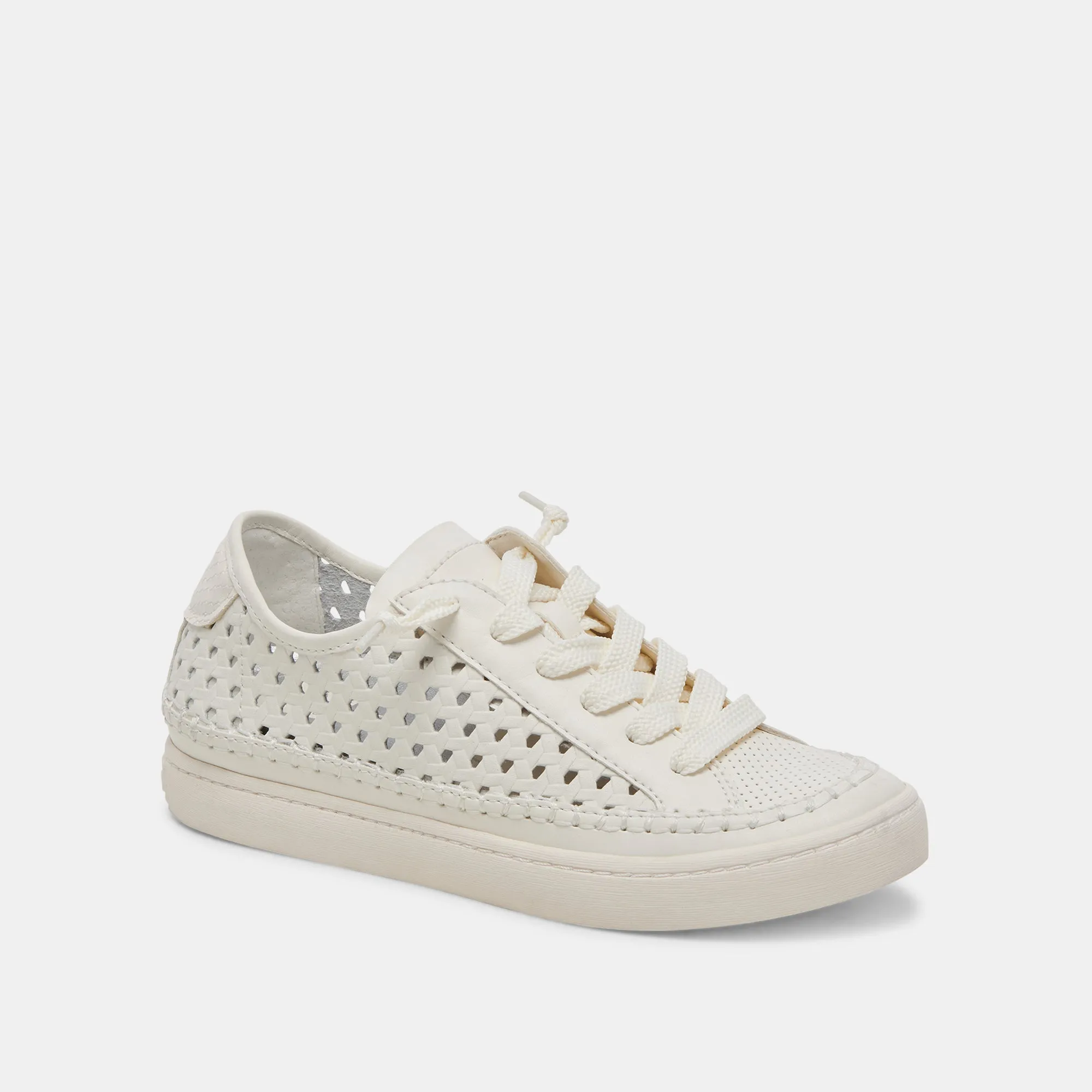ZOLEN SNEAKERS BLANC EN CUIR PERFORÉ